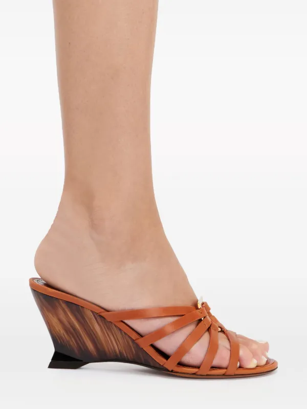 Ferragamo Gancini 70mm Wedge Sandals | Brown | FARFETCH