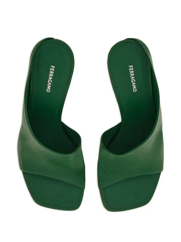 Ferragamo curved-heel Sandals | Green | FARFETCH