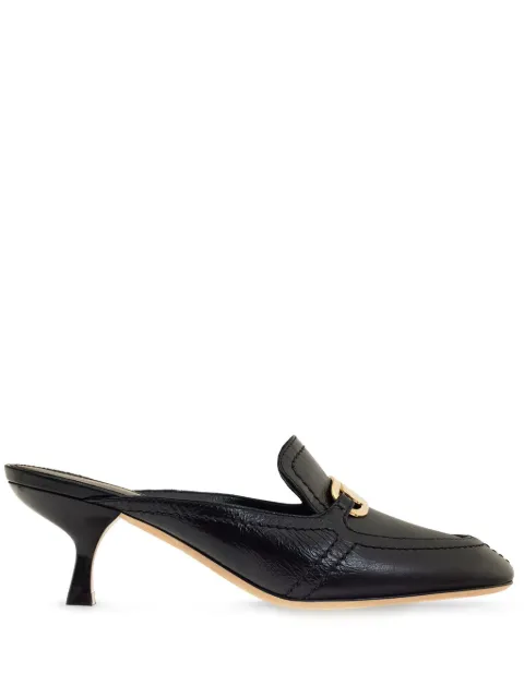 Ferragamo mules con efecto de piel de cocodrilo y tacón de 55mm