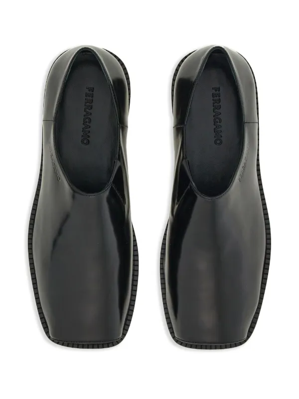 Ferragamo open-toe Leather Loafers | Black | FARFETCH