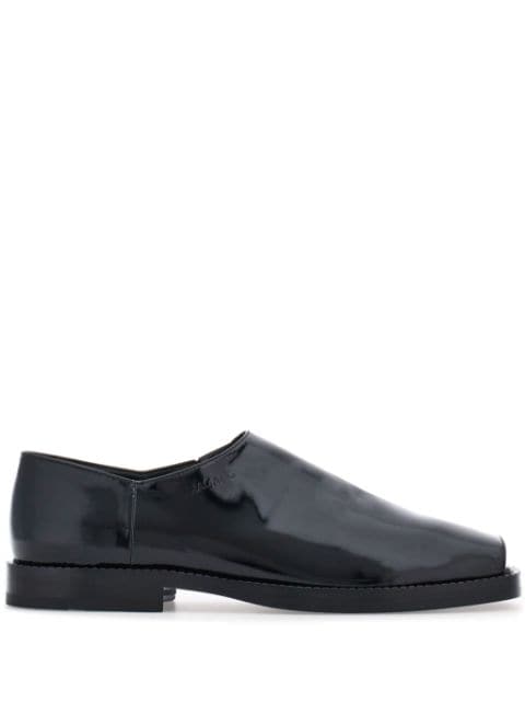 open-toe leather loafers