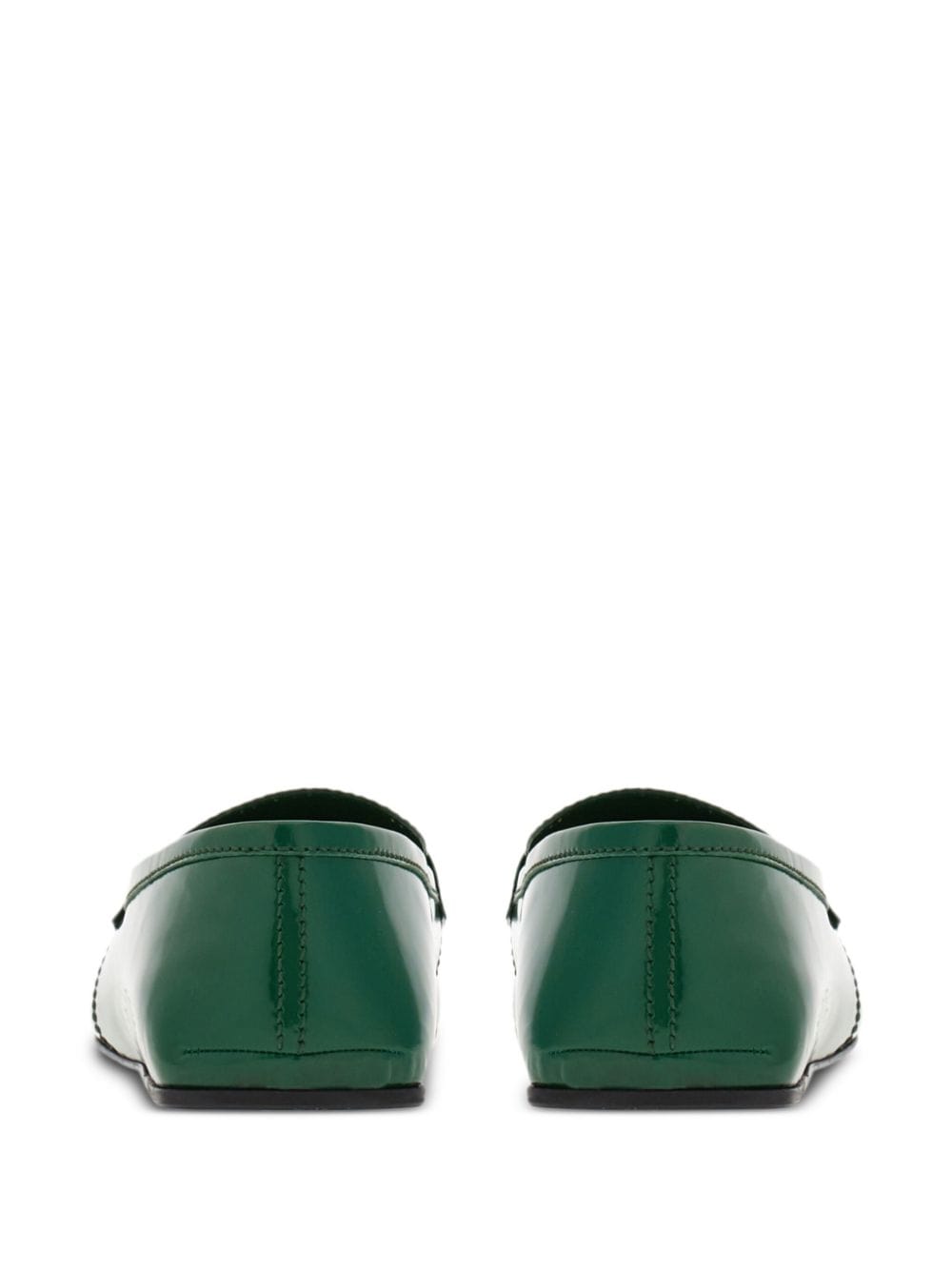 Shop Ferragamo Gancini-plaque Leather Loafers In Green