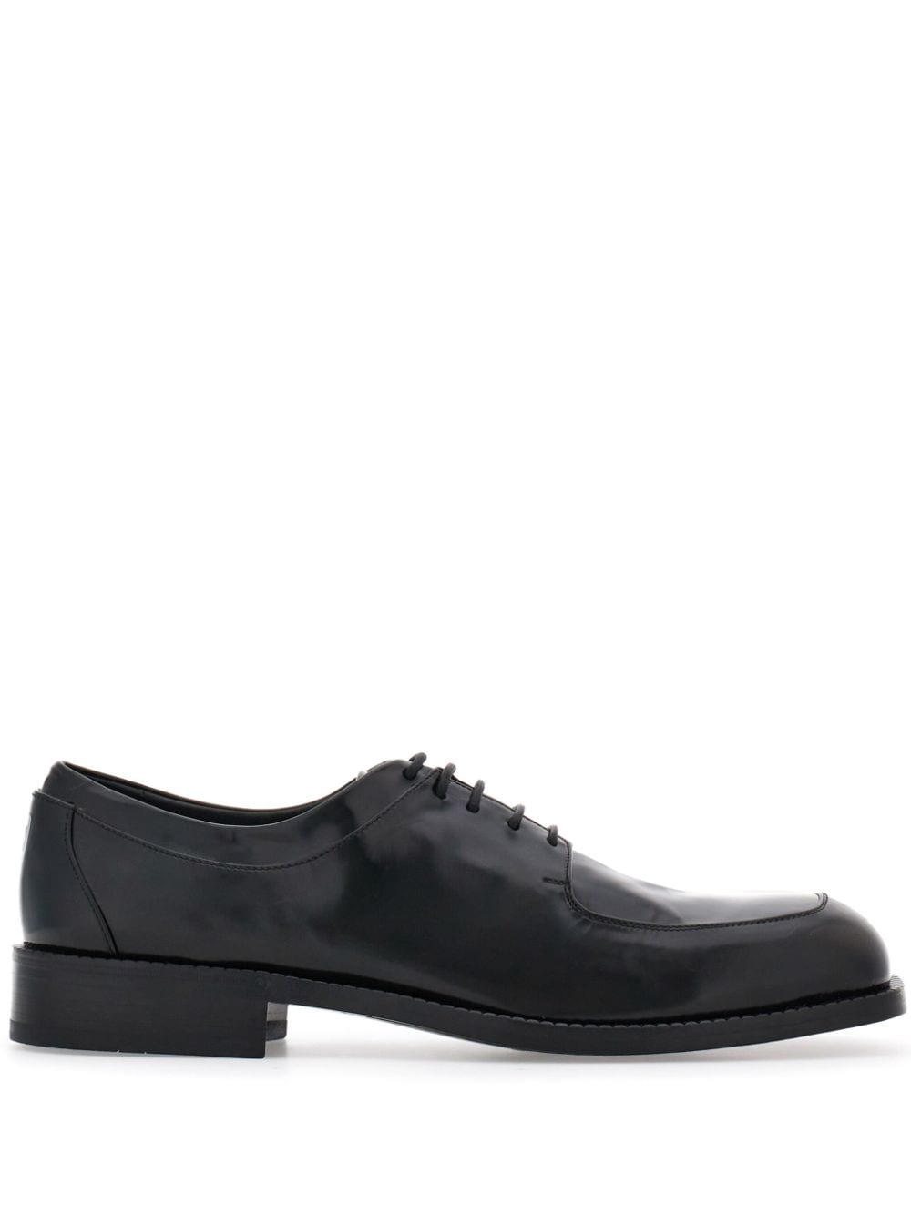 Ferragamo Square-toe Derby Shoes In Black