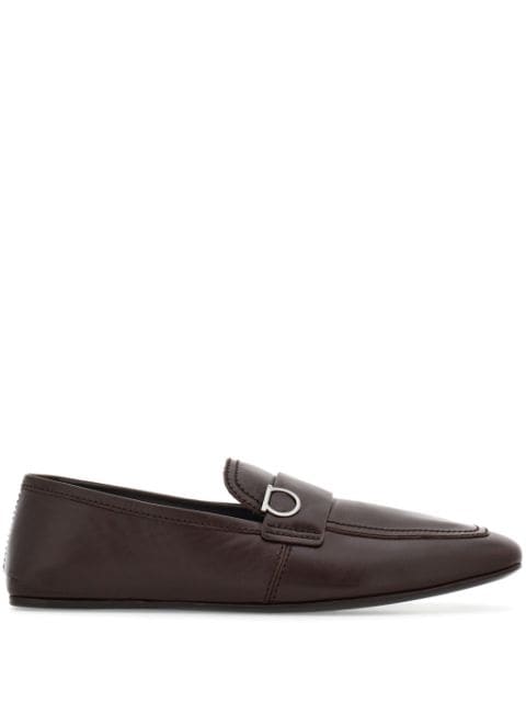 Gancini-plaque leather loafers