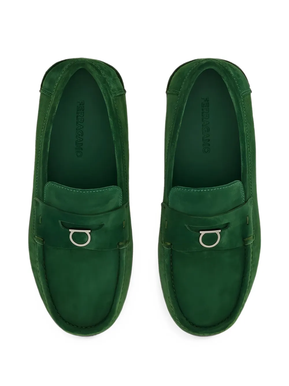 Ferragamo Suède loafers Groen