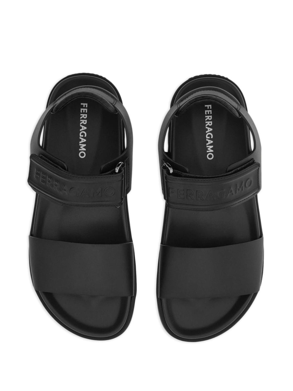 Shop Ferragamo Double-strap Sandals In Black