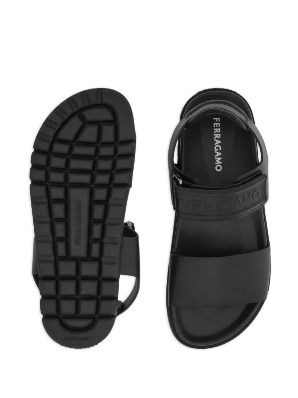 *FERRAGAMO*フェラガモ ダブルストラップサンダル Ferragamo ダブルストラップ サンダル | ブラック | FARFETCH JP
