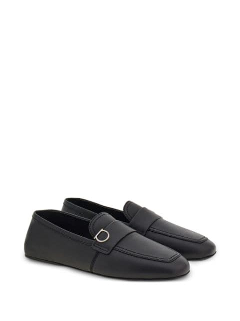 Gancini-plaque leather loafers