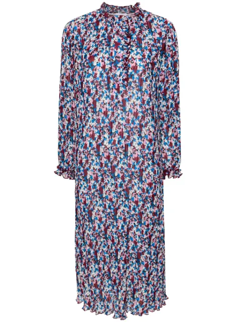 GANNI georgette pleated midi dress