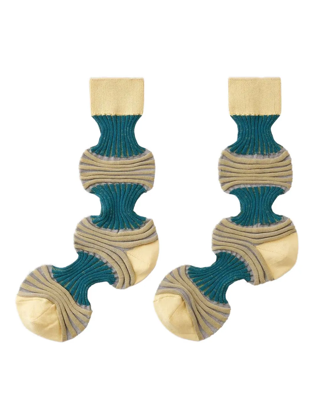 CFCL striped ribbed socks | Yellow | Image 1