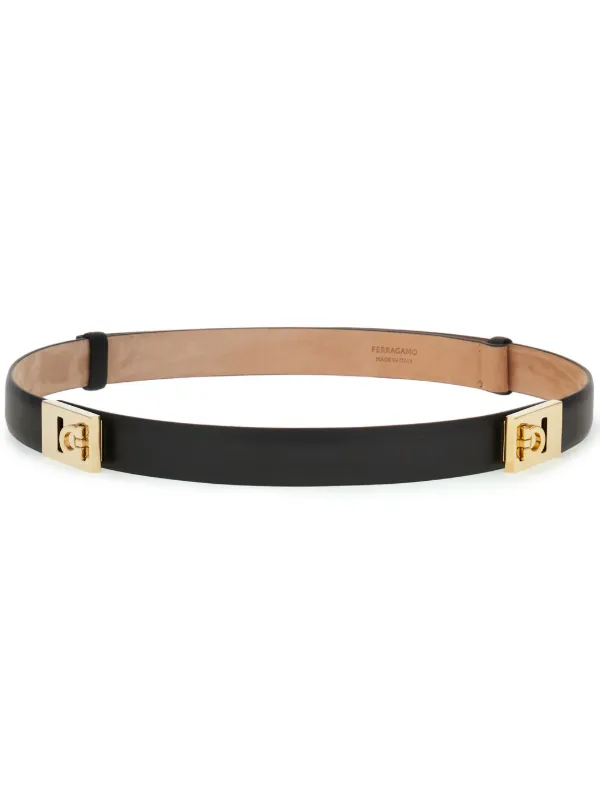 ☆送料関税込☆FERRAGAMO カンチーニ レザー ベルト レディース Ferragamo ガンチーニ レザーベルト | ブラック | FARFETCH JP