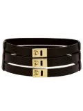 Ferragamo Gancini three-strap leather belt - Black