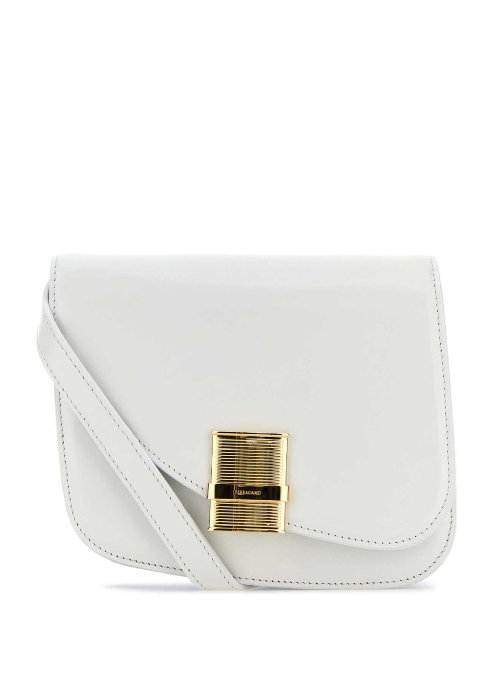 Ferragamo Fiamma crossbody bag (S) - White/Sky blue/Cement