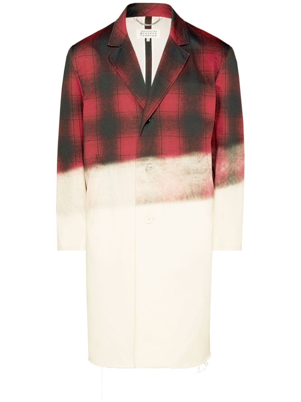 Maison Margiela Pendleton Cotton Single-breasted Coat In Weiss