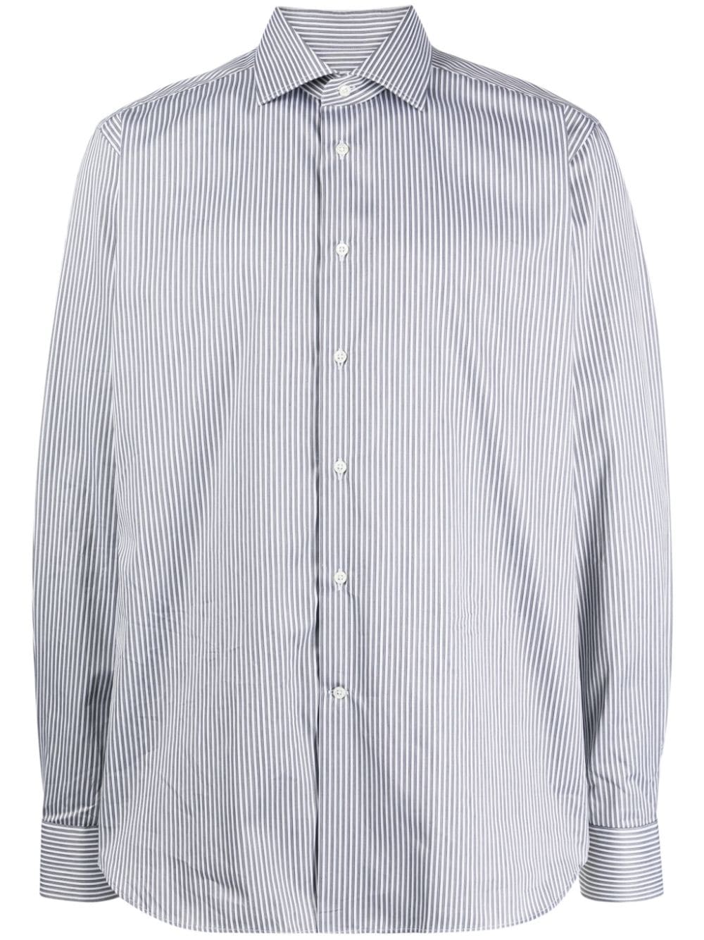 Corneliani Striped Cotton Shirt In 灰色