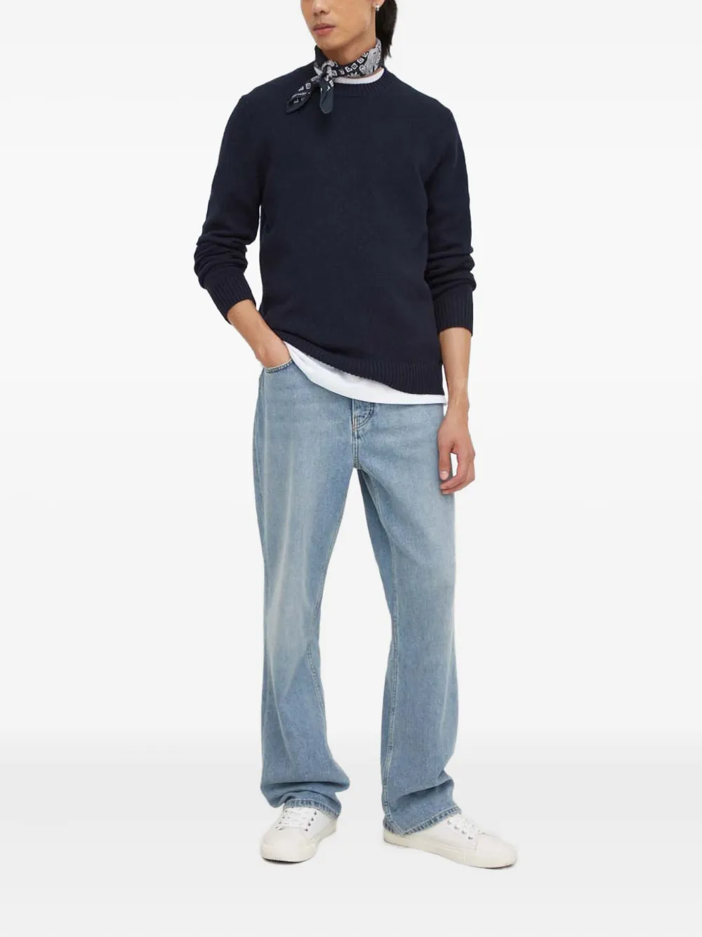 SAMSOE SAMSOE Trui met ronde hals - Blauw