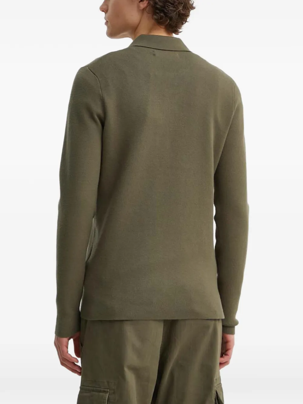  Samsoe Samsoe Zip-up Collared Knitted Polo Shirt - Green 
