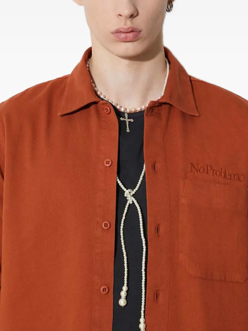 Aries Mini Problema Uniform Shirt In Orange