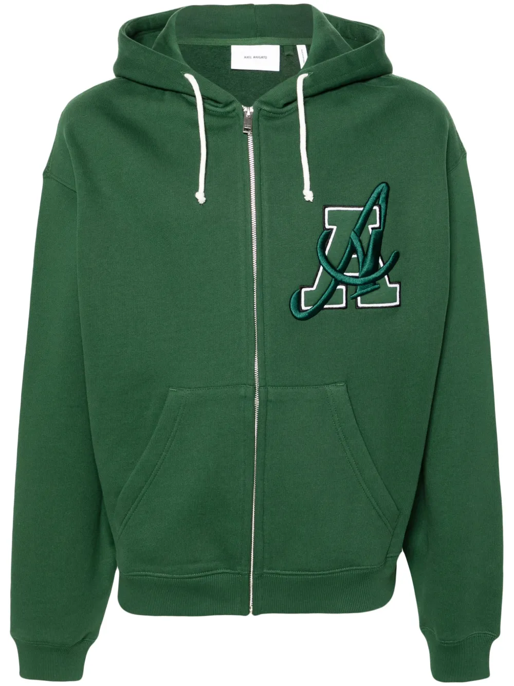 Axel Arigato Hart Zip-up Cotton Hoodie In Green