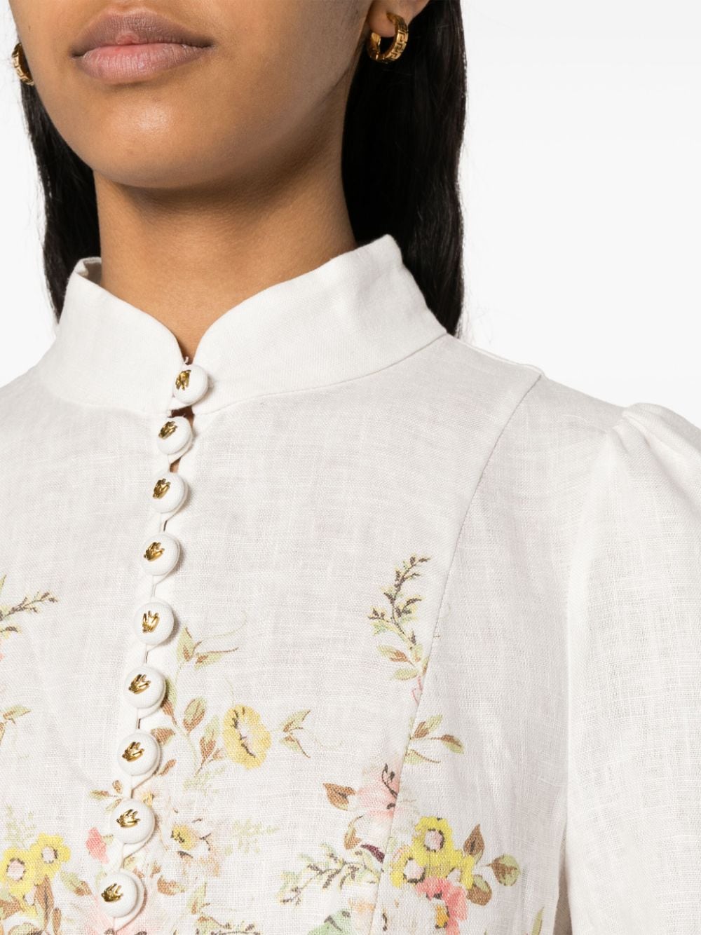 Shop Zimmermann Floral-print Belted Minidress In White