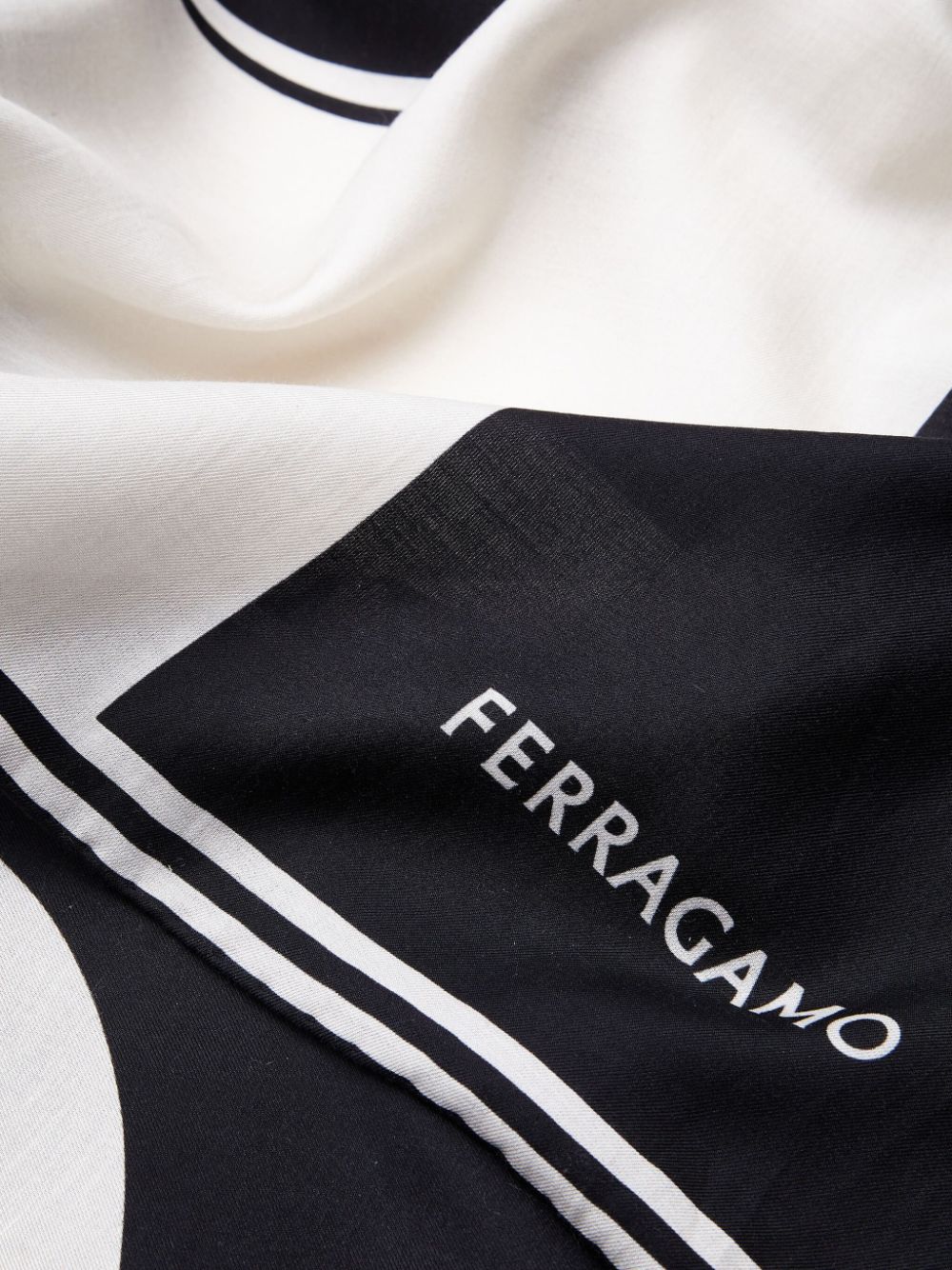 Shop Ferragamo Clessidra-print Scarf In Black