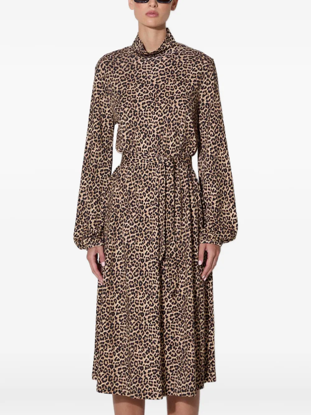 A.P.C. animal-print midi dress - Toni neutri
