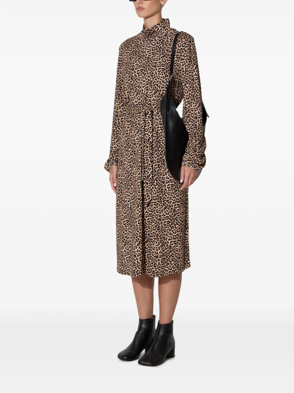 A.P.C. animal-print midi dress - Beige