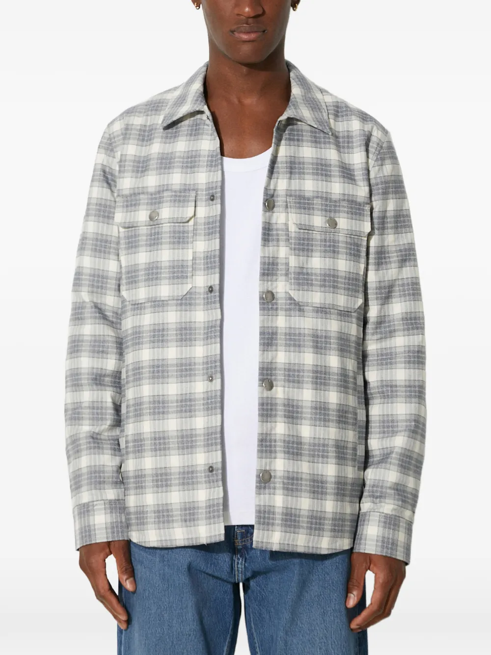 A.P.C. check-pattern pocket shirt | Neutrals | Image 1