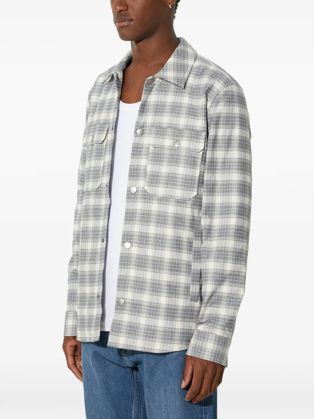 A.P.C. Geruit overhemd Beige