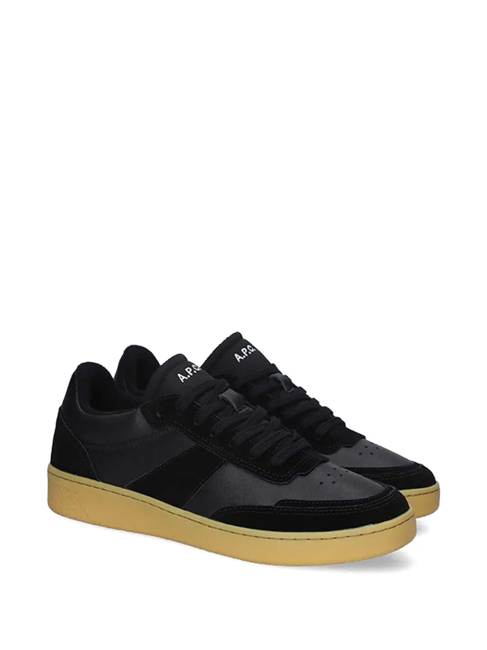 A.P.C. Plain suede-panel sneakers Black