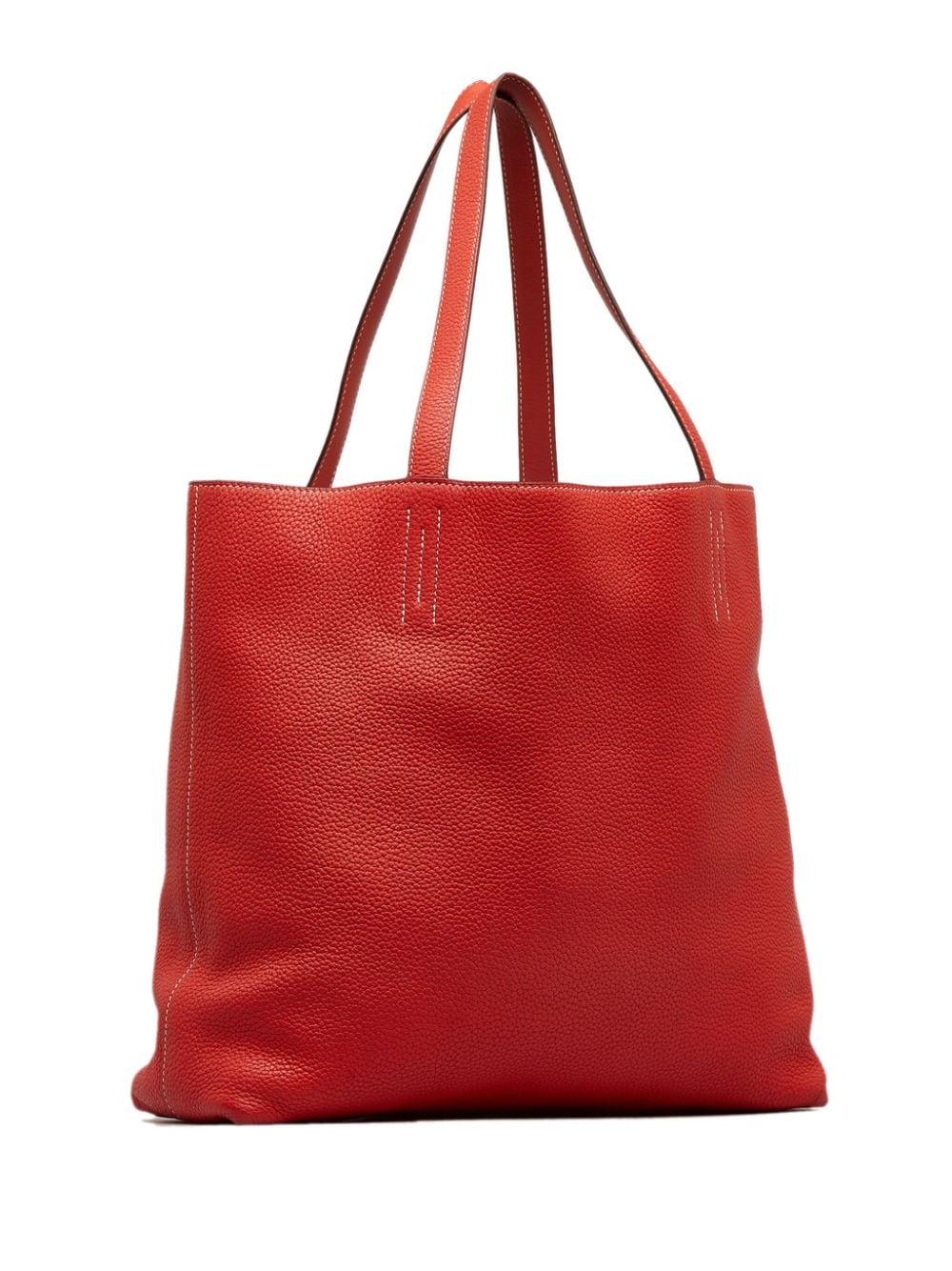 Pre-owned Hermes 2014  Double Sens 36 Leather Tote Bag In Red