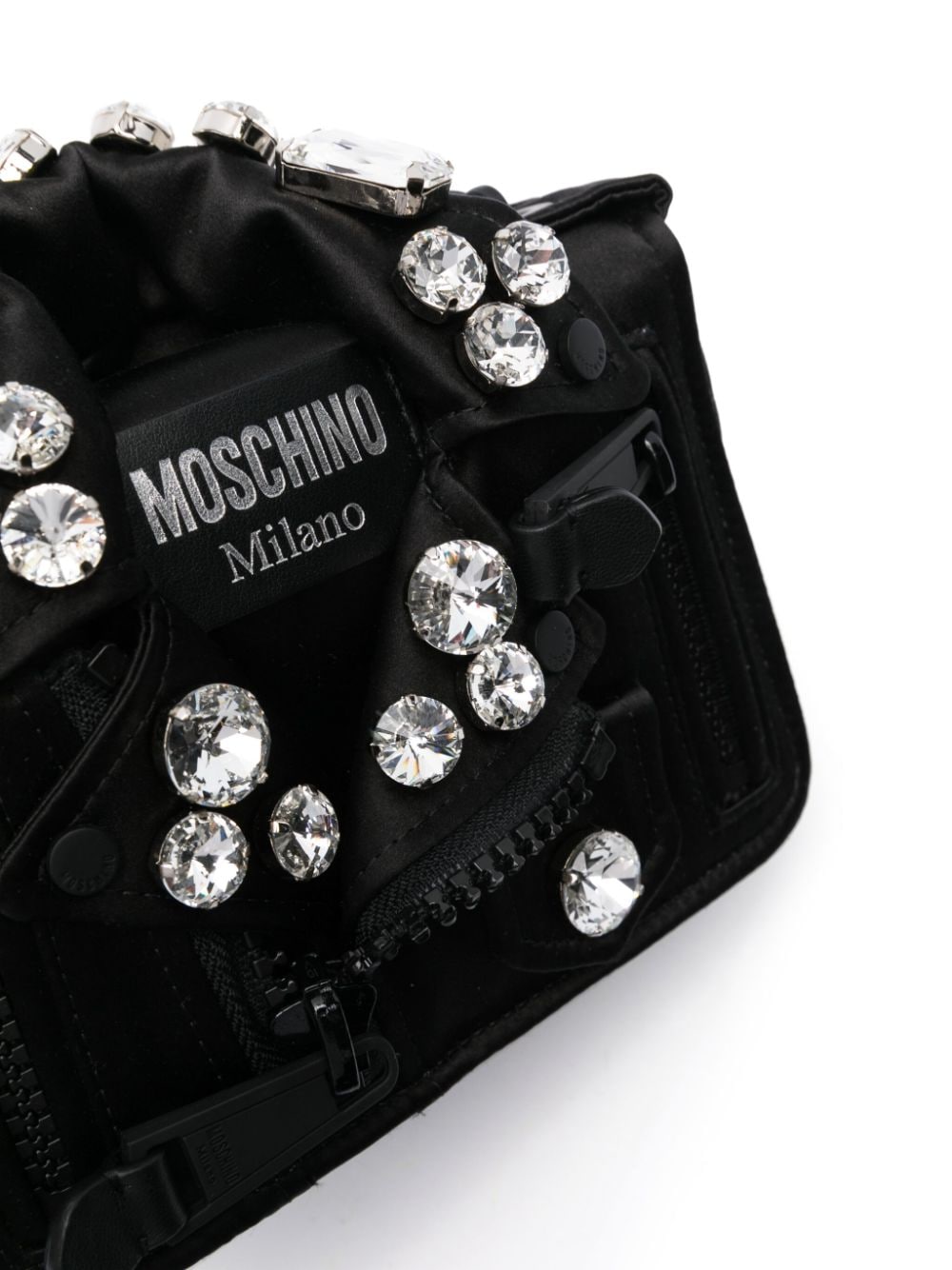 Shop Moschino Biker Cross Body Bag In Black