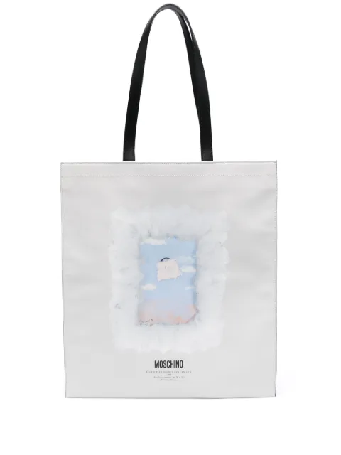 Moschino Cloud with Handle and Padlock-print shoulder bag