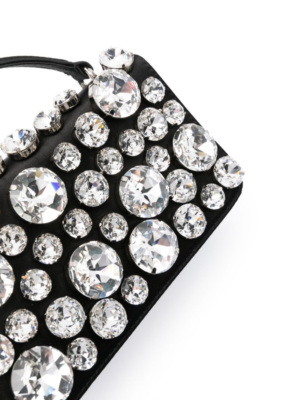 Shop Moschino Crystal-embellished Mini Bag In Black