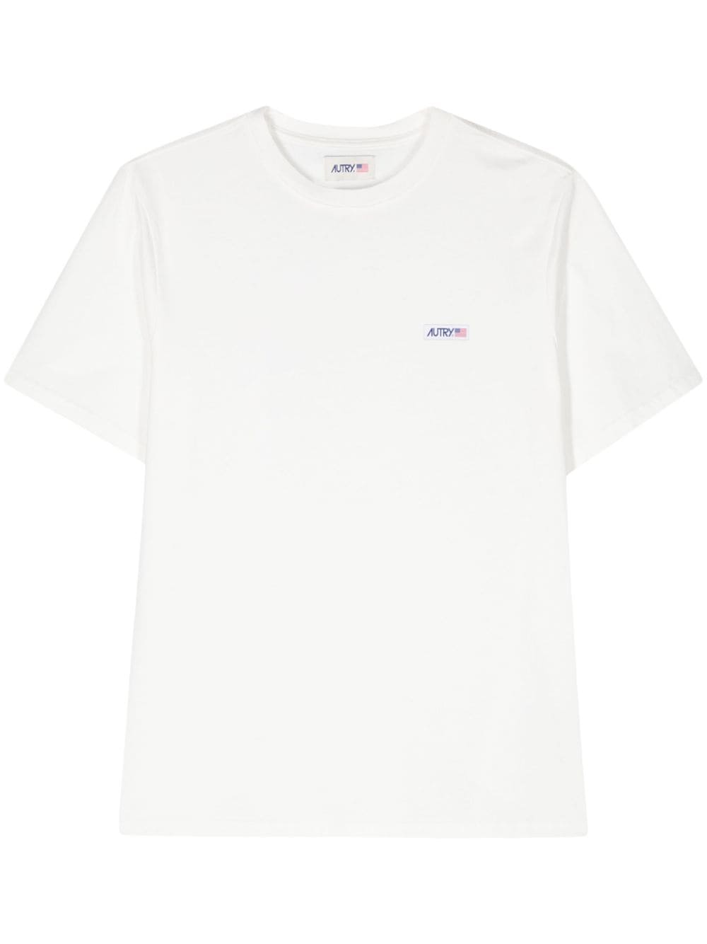 Shop Autry Logo-patch Cotton T-shirt In Weiss