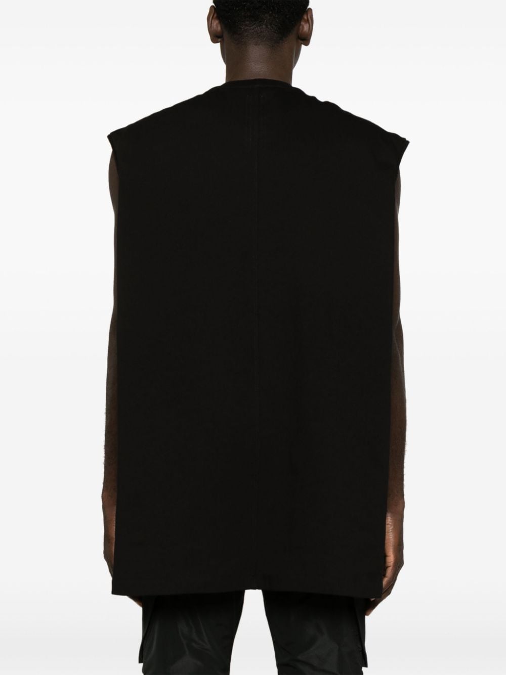 Shop Rick Owens Sleeveless Cotton T-shirt In Black