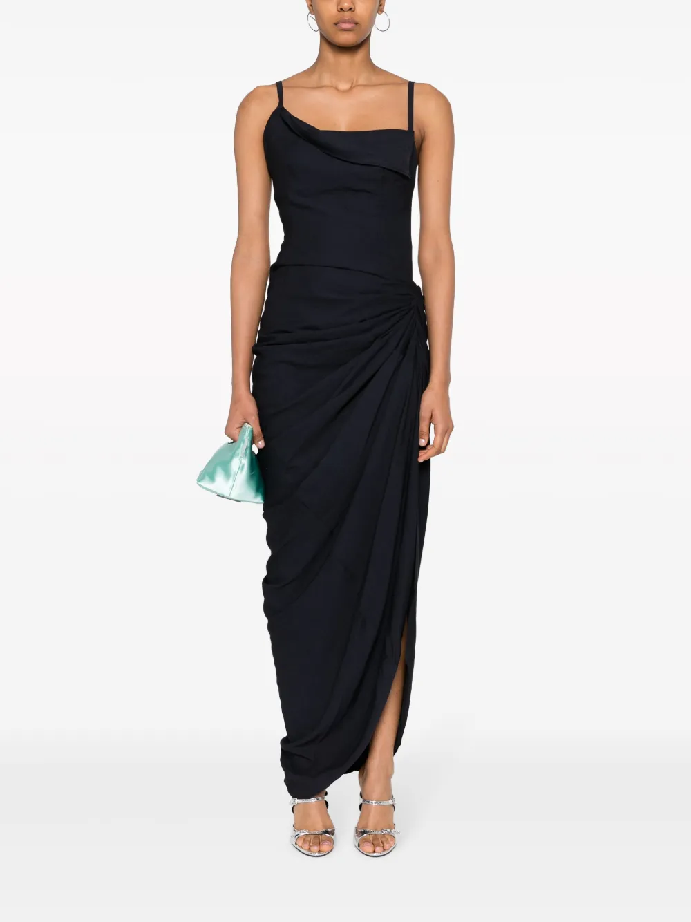 Shop Jacquemus La Robe Saudade Longue Dress In Blue