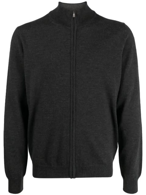 Corneliani zip-up mock-neck cardigan