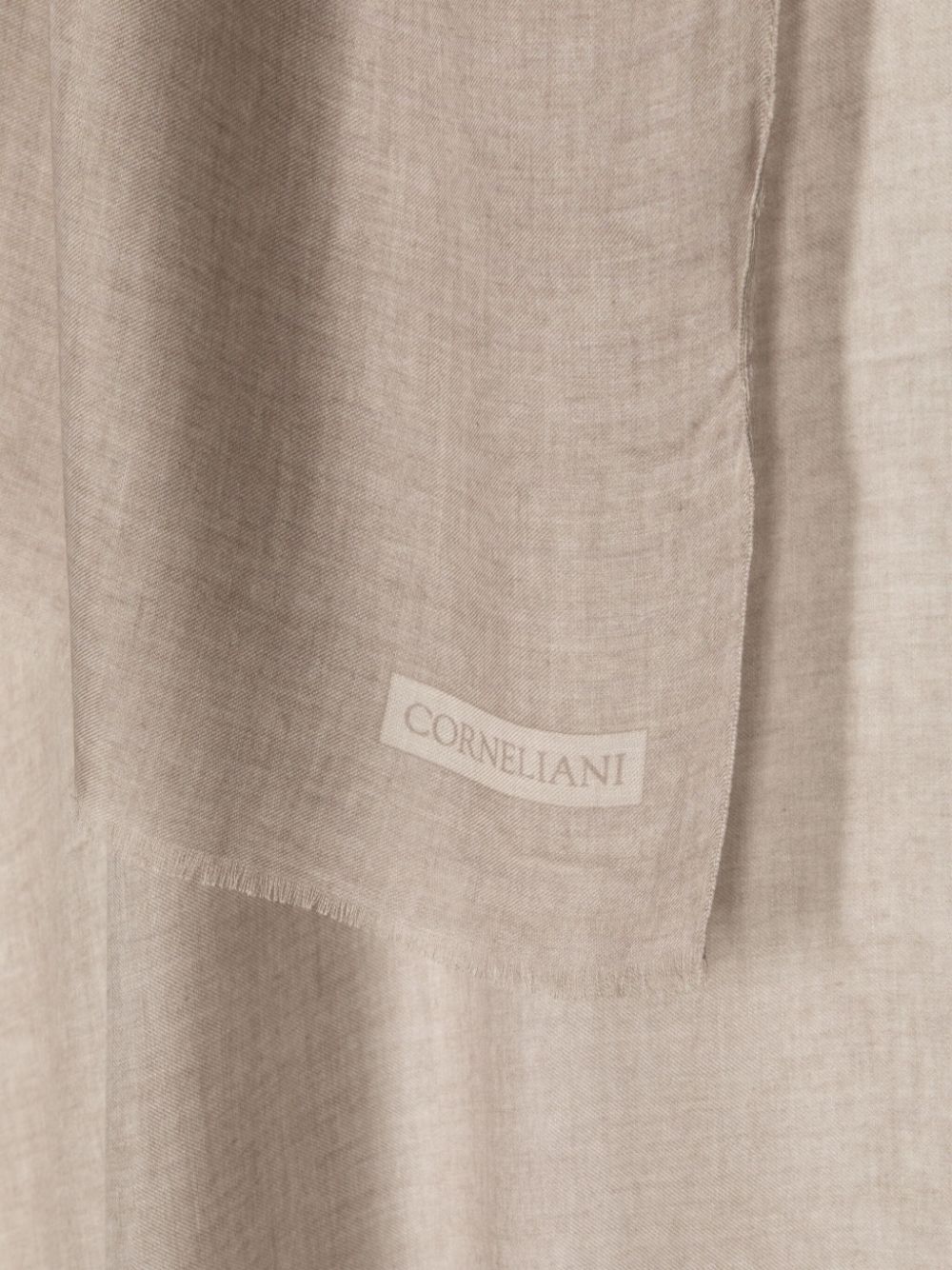 Shop Corneliani Logo-print Rectangle-shape Scarf In Neutrals