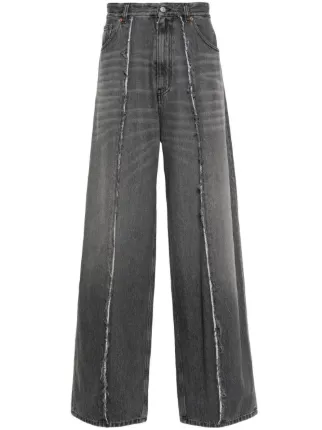 希少【MM6 Maison Margiela】ワイド ストレート デニムパンツ MM6 Maison Margiela ワイドジーンズ | ブルー | FARFETCH JP