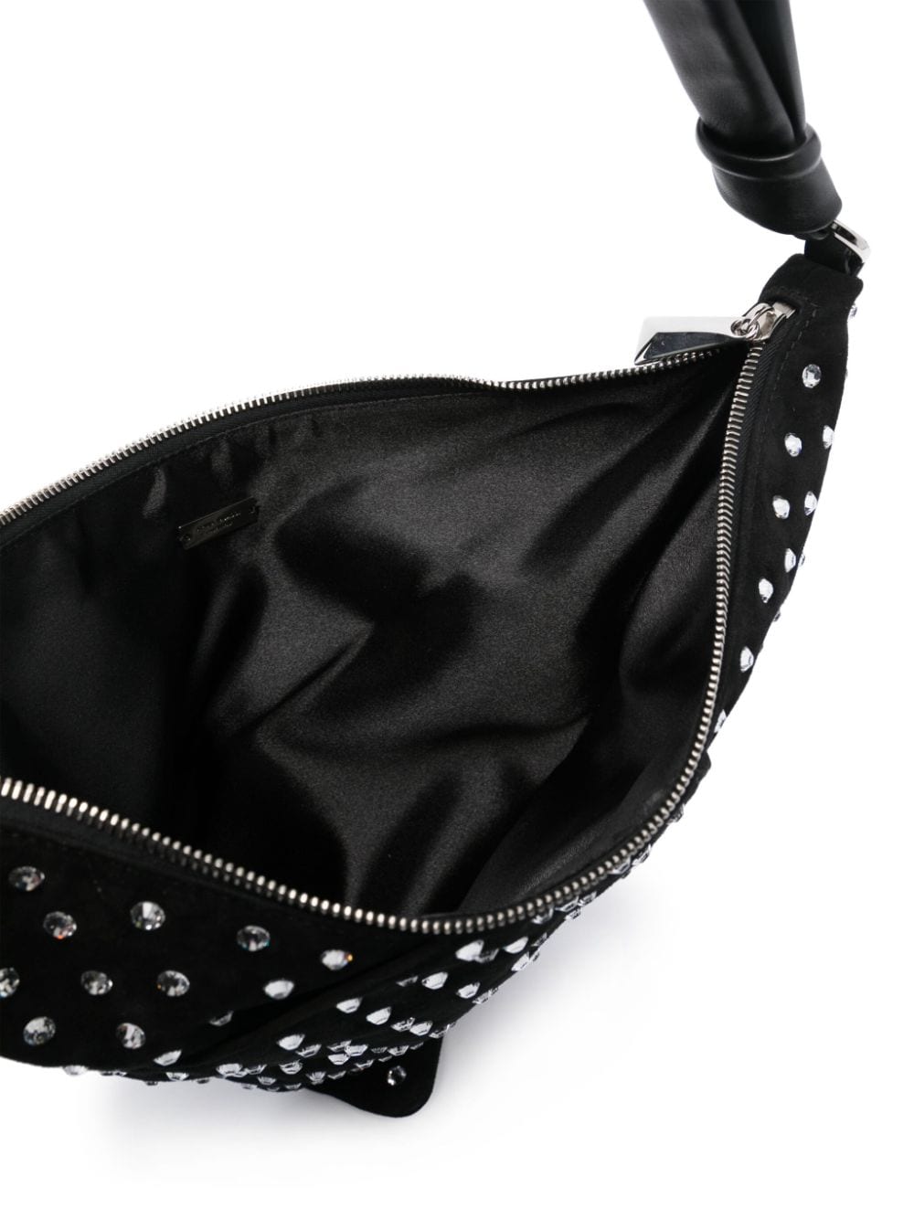 Shop Amina Muaddi Cameron Crystal-embellishment Shoulder Bag In Black