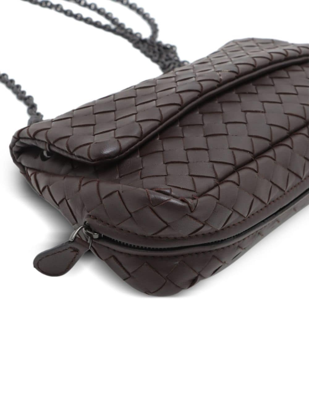 Pre-owned Bottega Veneta Intrecciato Leather Shoulder Bag In Brown