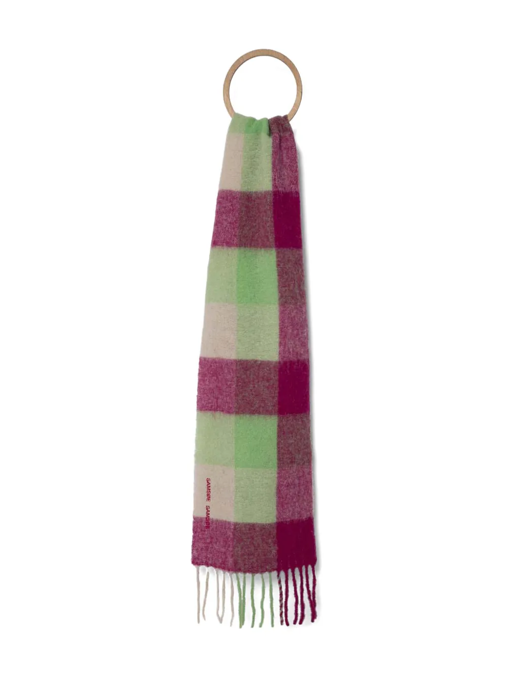 Samsoe & Samsoe Logo-embroidered Scarf In Pink