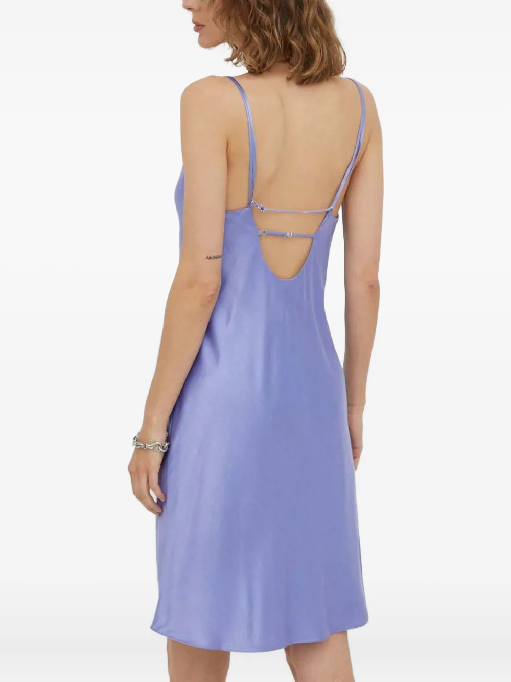 Samsoe & Samsoe Spaghetti-strap Cowl-neck Mini Dress In Multi