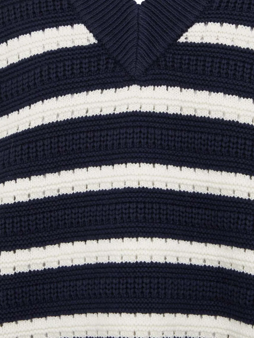 Samsoe & Samsoe Striped V-neck Sweater In Blue