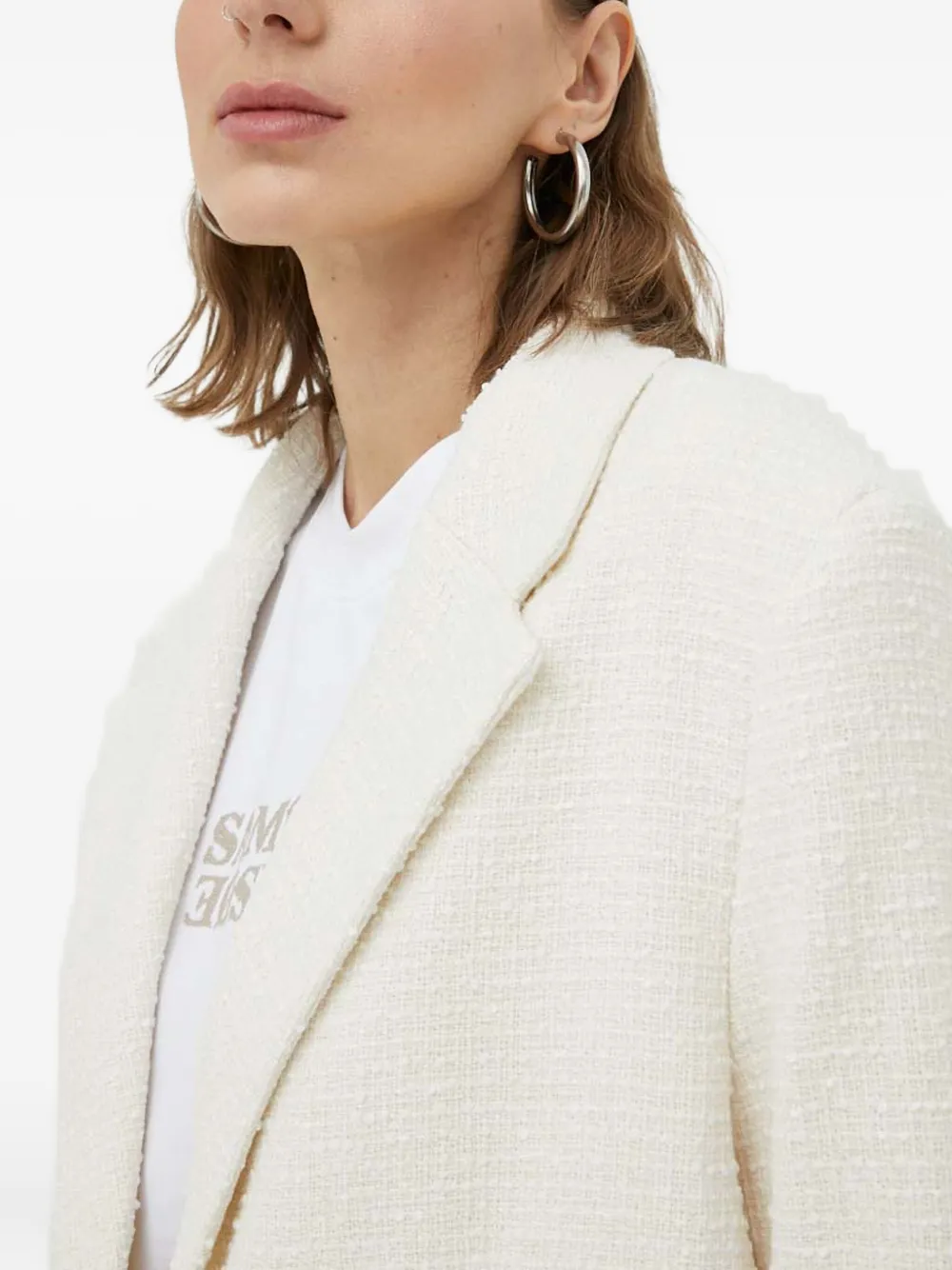 Samsoe & Samsoe Bouclé Side-pockets Blazer In Neutral