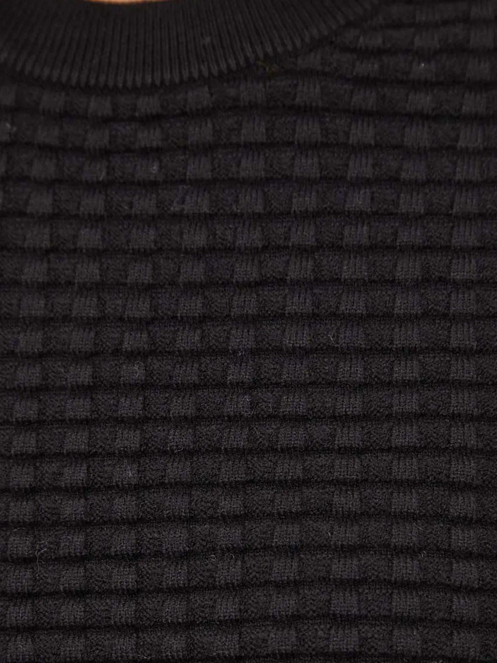 Samsoe & Samsoe Waffle-textured Sweater In Black