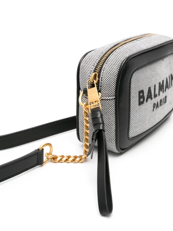 Balmain B Army logo embroidered crossbody bag women Cotton Polyurethane Cotton Calf Leather Calf Leather One Size Black