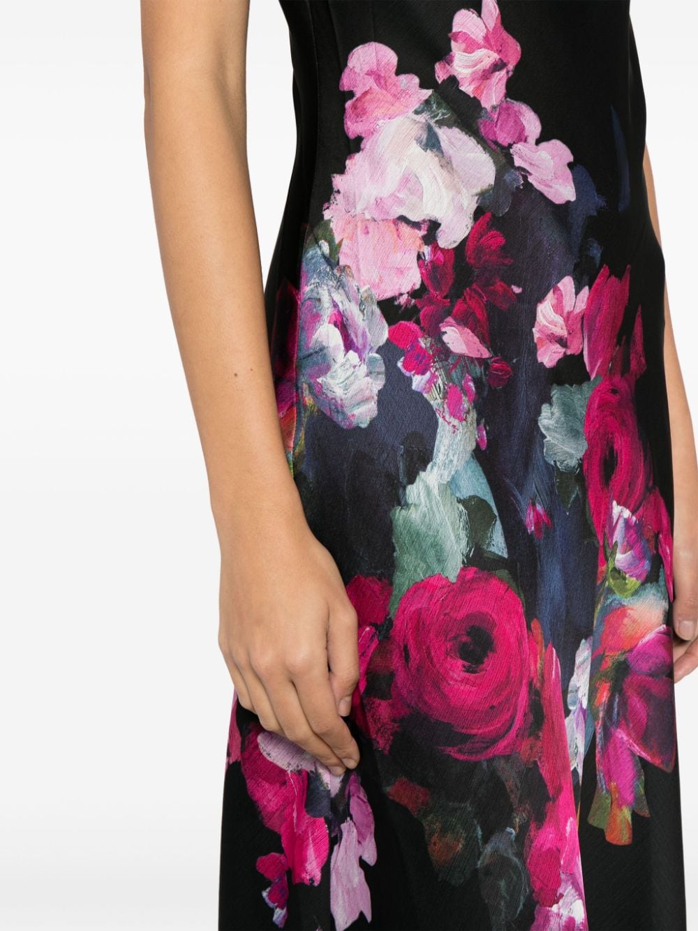 Shop Ted Baker Rahelee Floral-print Dress In Black
