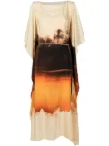 Lenny Niemeyer landscape-print silk kaftan - Brown